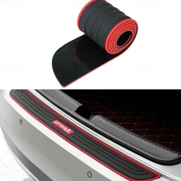 Universal Car Trunk Door Sill Protector Rubber Strip Sticker Auto Rear Bumper Guard Scratch Protection Bar Black Styling Car Accessories 90cm/35.4in