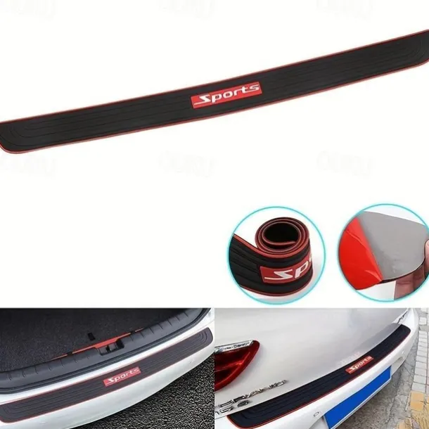 Universal Car Trunk Door Sill Protector Rubber Strip Sticker Auto Rear Bumper Guard Scratch Protection Bar Black Styling Car Accessories 90cm/35.4in