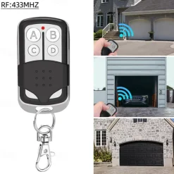 Universal 433MHz Garage Door Remote Duplicator, 4-Button Gate Remote Cloning Transmitter Control