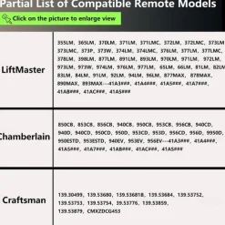 Universal 433MHz Garage Door Remote Duplicator, 4-Button Gate Remote Cloning Transmitter Control