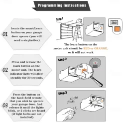 Universal 433MHz Garage Door Remote Duplicator, 4-Button Gate Remote Cloning Transmitter Control