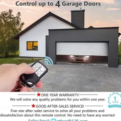 Universal 433MHz Garage Door Remote Duplicator, 4-Button Gate Remote Cloning Transmitter Control