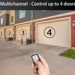 Universal 433MHz Garage Door Remote Duplicator, 4-Button Gate Remote Cloning Transmitter Control