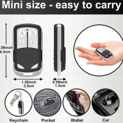 Universal 433MHz Garage Door Remote Duplicator, 4-Button Gate Remote Cloning Transmitter Control