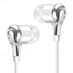 Universal 3.5mm Plug Wired Headset 9D Hifi Stereo Earphone Sport Running Headphones with Mic for Phones Computers Tablets MP3
