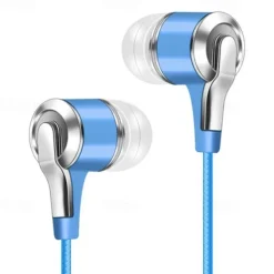 Universal 3.5mm Plug Wired Headset 9D Hifi Stereo Earphone Sport Running Headphones with Mic for Phones Computers Tablets MP3
