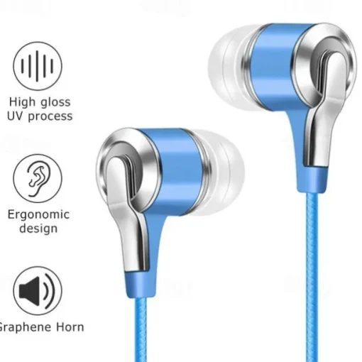 Universal 3.5mm Plug Wired Headset 9D Hifi Stereo Earphone Sport Running Headphones with Mic for Phones Computers Tablets MP3