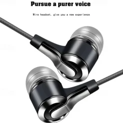 Universal 3.5mm Plug Wired Headset 9D Hifi Stereo Earphone Sport Running Headphones with Mic for Phones Computers Tablets MP3