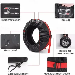 Universal Spare Tire Cover Case Polyester Car Tyre Storage Bags Automobile Tyre Accessories Auto Vehicle Wheel Protector