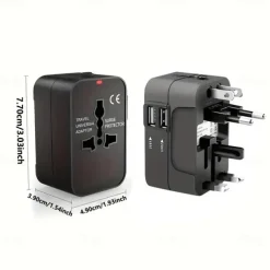 Universal Travel Adapter Multi-pin Plug Dual USB Port Power Outlet Charger Converter EU US UK AU Plug Available