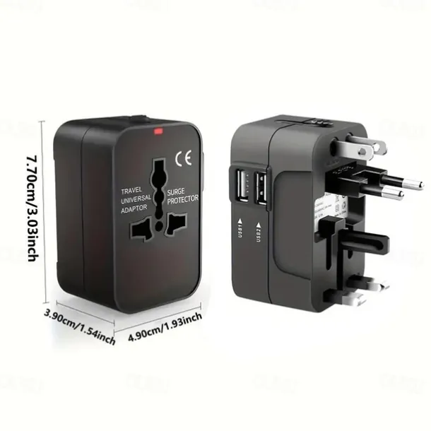 Universal Travel Adapter Multi-pin Plug Dual USB Port Power Outlet Charger Converter EU US UK AU Plug Available