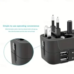 Universal Travel Adapter Multi-pin Plug Dual USB Port Power Outlet Charger Converter EU US UK AU Plug Available