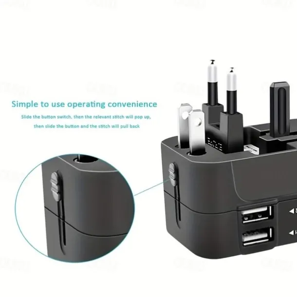 Universal Travel Adapter Multi-pin Plug Dual USB Port Power Outlet Charger Converter EU US UK AU Plug Available