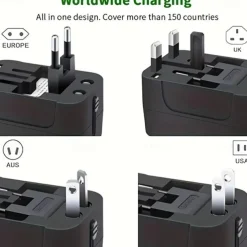 Universal Travel Adapter Multi-pin Plug Dual USB Port Power Outlet Charger Converter EU US UK AU Plug Available
