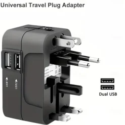 Universal Travel Adapter Multi-pin Plug Dual USB Port Power Outlet Charger Converter EU US UK AU Plug Available