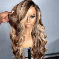 Unprocessed Virgin Hair 13x4 Lace Front Wig Layered Haircut Brazilian Hair Wavy Multi-color Wig 130% 150% Density with Baby Hair Ombre Hair Highlighted / Balayage Hair Glueless For Women Long Human