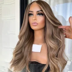 Unprocessed Virgin Hair 13x4 Lace Front Wig Free Part Brazilian Hair Wavy Multi-color Wig 130% 150% Density with Baby Hair Highlighted / Balayage Hair Glueless For Women Long Human Hair Lace Wig