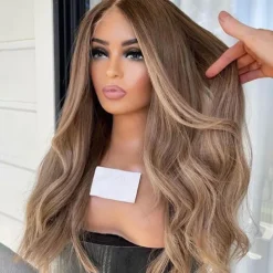 Unprocessed Virgin Hair 13x4 Lace Front Wig Free Part Brazilian Hair Wavy Multi-color Wig 130% 150% Density with Baby Hair Highlighted / Balayage Hair Glueless For Women Long Human Hair Lace Wig