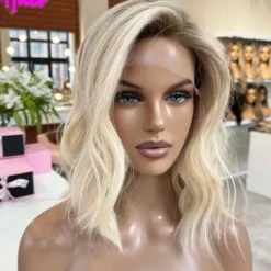 Unprocessed Virgin Hair 13x4 Lace Front Wig Short Bob Brazilian Hair Wavy Multi-color Wig 130% 150% Density with Baby Hair Ombre Hair Glueless Pre-Plucked For Women Short Human Hair Lace Wig