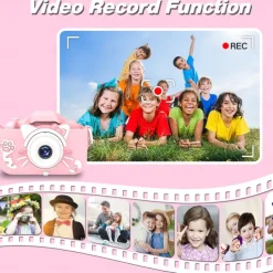 Upgrade Kids Selfie Camera - Birthday Gifts for Girls and Boys Portable Toy for 6-12 Year Old - Kids Selfie Camera Anti-Drop 20.0MP Dual Video Camcorder - 2.0 Inches Screen + SD Card 32GB