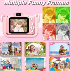 Upgrade Kids Selfie Camera - Birthday Gifts for Girls and Boys Portable Toy for 6-12 Year Old - Kids Selfie Camera Anti-Drop 20.0MP Dual Video Camcorder - 2.0 Inches Screen + SD Card 32GB