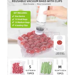 Upgraded Handheld Vacuum Sealer for Food, Portable Vacuum Sealer Machine with Auto-Stop & Detachable Filter, 5X Freshness Lock