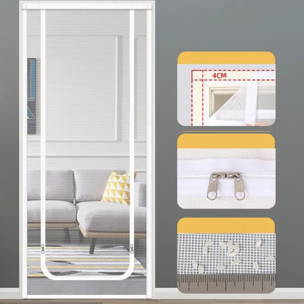 Upgraded Pet Screen Door,Nano-coated Cat Screen Door for Living Room,Anti-mosquito Anti-pet Screen Net with Zipper for Bedroom, Living Room, Kitchen