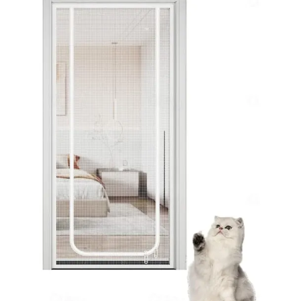 Upgraded Pet Screen Door,Nano-coated Cat Screen Door for Living Room,Anti-mosquito Anti-pet Screen Net with Zipper for Bedroom, Living Room, Kitchen