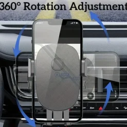 Upgraded Universal Car Phone Mount: 360° Rotation, Auto Clamping, Hands Free Cradle for All Smartphones