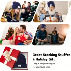 Upgraded USB Rechargeable LED Light-Up Winter Knit Cap - High Brightness, Long-Lasting Battery, 9 Colors (Black/Grey/Blue/Yellow/Orange/Pink/Green/Red/Navy) for Night Walking, Camping, Fishing