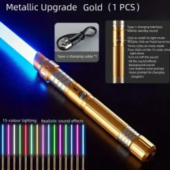 Upgraded Version Gravity Sensing LED Light Up Toys 15-color Metal Rechargeable Toy Party Glow Toys for Halloweenfor Gift for Boy&Girls