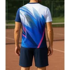 US Open Men's Graphic Geometric Sports Set Shirts & Shorts Tennis Set Two-piece Suit Short Sleeves Sweat-Wicking Moisture Wicking Breathable Tennis Golf Pickleball Blue Green Tennis Clothing