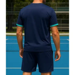 US Open Men's Graphic Geometric Sports Set Shirts & Shorts Tennis Set Two-piece Suit Short Sleeves Sweat-Wicking Moisture Wicking Breathable Tennis Golf Pickleball Red Blue Orange Tennis Clothing