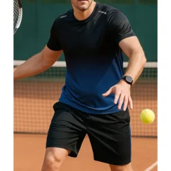 US Open Men's Graphic Sports Set Shirts & Shorts Tennis Set Two-piece Suit Short Sleeves Sweat-Wicking Moisture Wicking Breathable Tennis Golf Pickleball Red Blue Green Tennis Clothing