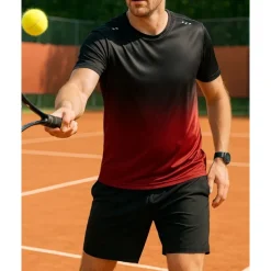 US Open Men's Graphic Sports Set Shirts & Shorts Tennis Set Two-piece Suit Short Sleeves Sweat-Wicking Moisture Wicking Breathable Tennis Golf Pickleball Red Blue Green Tennis Clothing