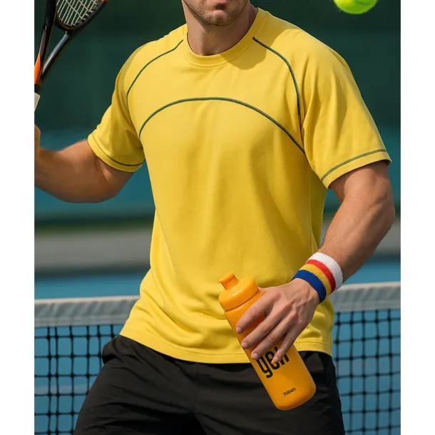 US Open Men's Solid Colored Sport Shirt Tennis Shirt Tennis Tee Short Sleeves Contrast Binding Sweat-Wicking Moisture Wicking Breathable Tennis Golf Pickleball Black Yellow Grey Tennis Clothing