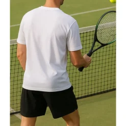 US Open Men's Tennis Tee Short Sleeves Contrast Binding Sweat-Wicking Moisture Wicking Breathable Tennis Golf Pickleball Crew Neck Black White Tennis Clothing