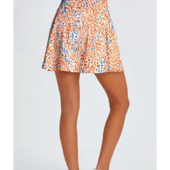 US Open Women's Floral Tennis Skirts with Shorts Printing Breathable Tennis Golf Badminton Light Green Blue Orange Tennis Clothing