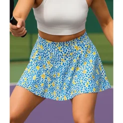 US Open Women's Floral Tennis Skirts with Shorts Printing Breathable Tennis Golf Badminton Light Green Blue Orange Tennis Clothing