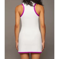 US Open Women's Patchwork Tennis Dress Sleeveless Contrast Binding Split Breathable Tennis Pickleball Yoga V Neck Dress Black White Red Tennis Clothing