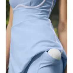 US Open Women's Patchwork Tennis Dress with Built in Shorts and Bra Sports Dress Sleeveless Contrast Binding Breathable Tennis Pickleball Strap Dress Black Yellow Dark Navy Tennis Clothing