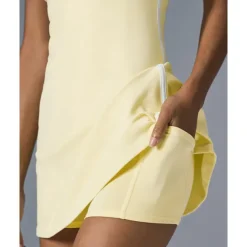 US Open Women's Patchwork Tennis Dress with Built in Shorts and Bra Sports Dress Sleeveless Contrast Binding Breathable Tennis Pickleball Strap Dress Black Yellow Dark Navy Tennis Clothing