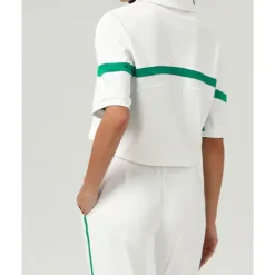 US Open Women's Patchwork Sport Shirt Golf Polo Shirt Tennis Top Short Sleeve Contrast Binding Quick Dry Breathable Tennis Pickleball Polo Collar White Spandex Tennis Clothing