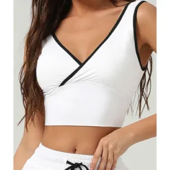 US Open Women's Patchwork Tennis Skirts with Shorts Tennis Top 1 set Sleeveless Drawstring Contrast Binding Breathable Tennis Golf Pickleball V Neck White Pink Dark Navy Tennis Clothing