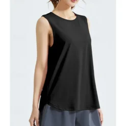 US Open Women's Solid Colored Workout Tank Top Sport Shirt Sports Tank Top Tank Top Sleeveless Mesh Tennis Golf Pickleball Crew Neck Mesh Back Black White Pink Tennis Clothing