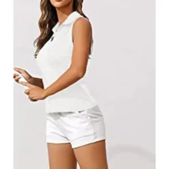 US Open Women's Solid Colored Workout Tank Top Sport Shirt Sports Tank Top Tank Top Sleeveless Zipper Quick Dry Tennis Golf Pickleball Zip Collar Tank Back Black White Pink Spandex Tennis Clothing