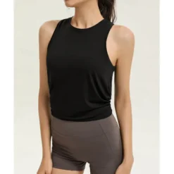 US Open Women's Solid Colored Workout Tank Top Sport Shirt Sports Tank Top Tank Top Sleeveless Quick Dry Breathable Tennis Golf Pickleball Crew Neck Open Back Dark Pink Black White Tennis Clothing