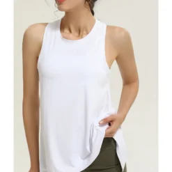 US Open Women's Solid Colored Workout Tank Top Sport Shirt Sports Tank Top Tank Top Sleeveless Quick Dry Breathable Tennis Golf Pickleball Crew Neck Open Back Dark Pink Black White Tennis Clothing