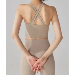 US Open Women's Solid Colored Tennis Bra Sleeveless Buttons Breathable Tennis Pickleball Yoga V Neck Crisscross Back Black Pink Cream Tennis Clothing