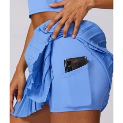 US Open Women's Solid Colored Tennis Skirts Tennis Skirts with Shorts Pleated Side Split Quick Dry Tennis Golf Pickleball Bottoms Black White Blue Tennis Clothing